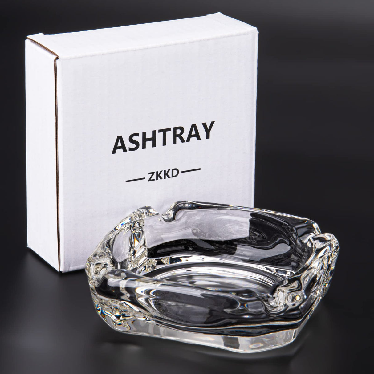 Glass Ashtray for Cigarettes Sturdy Transparent Outdoor Cigar Ashtray