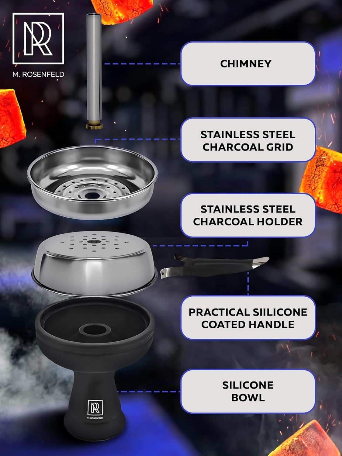 BLACK SILICONE HOOKAH BOWL SET SILICONE – PREMIUM SHISHA BOWL PHUNNEL HOOKAH BOWL