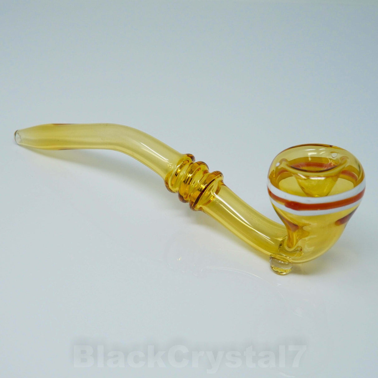 8.5" Handmade Golden Sun Color Thin Sherlock Tobacco Smoking Bowl Glass Pipes