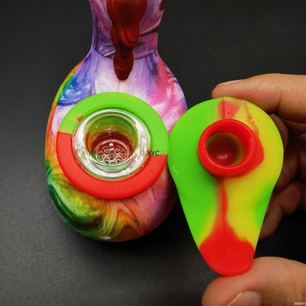 4.7 Inch Hookah Animal Silicone Bong Smoking Water Pipe Shisha + Glass Bowl Hot