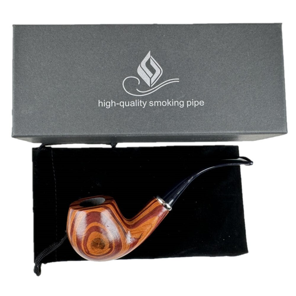 2 Durable Wooden Wood Smoking Pipe Tobacco Cigarettes Cigar Pipes Enchase Gift D