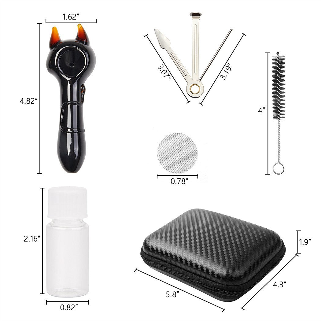 2-PACK 4-INCH HANDMADE GLASS TOBACCO PIPES WITH BOX