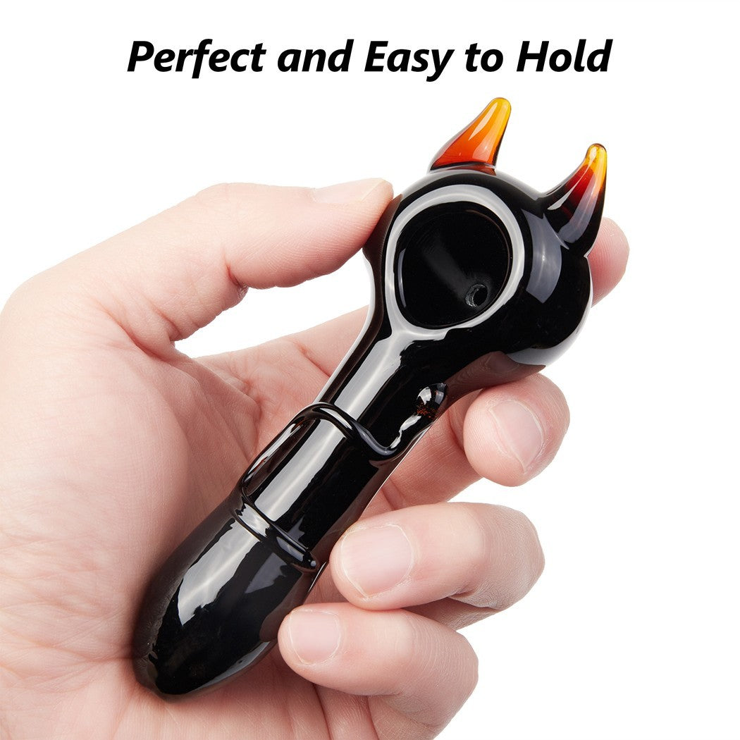 2-PACK 4-INCH HANDMADE GLASS TOBACCO PIPES WITH BOX