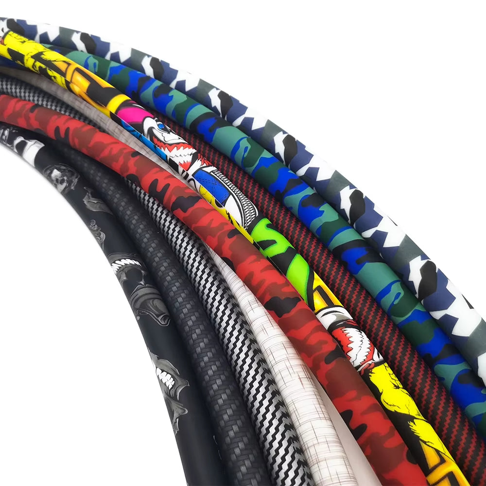 COLORFUL SILICONE HOOKAH HOSE CARBON FIBER SKULL DESIGN 12MM ID 17MM OD 1500MM
