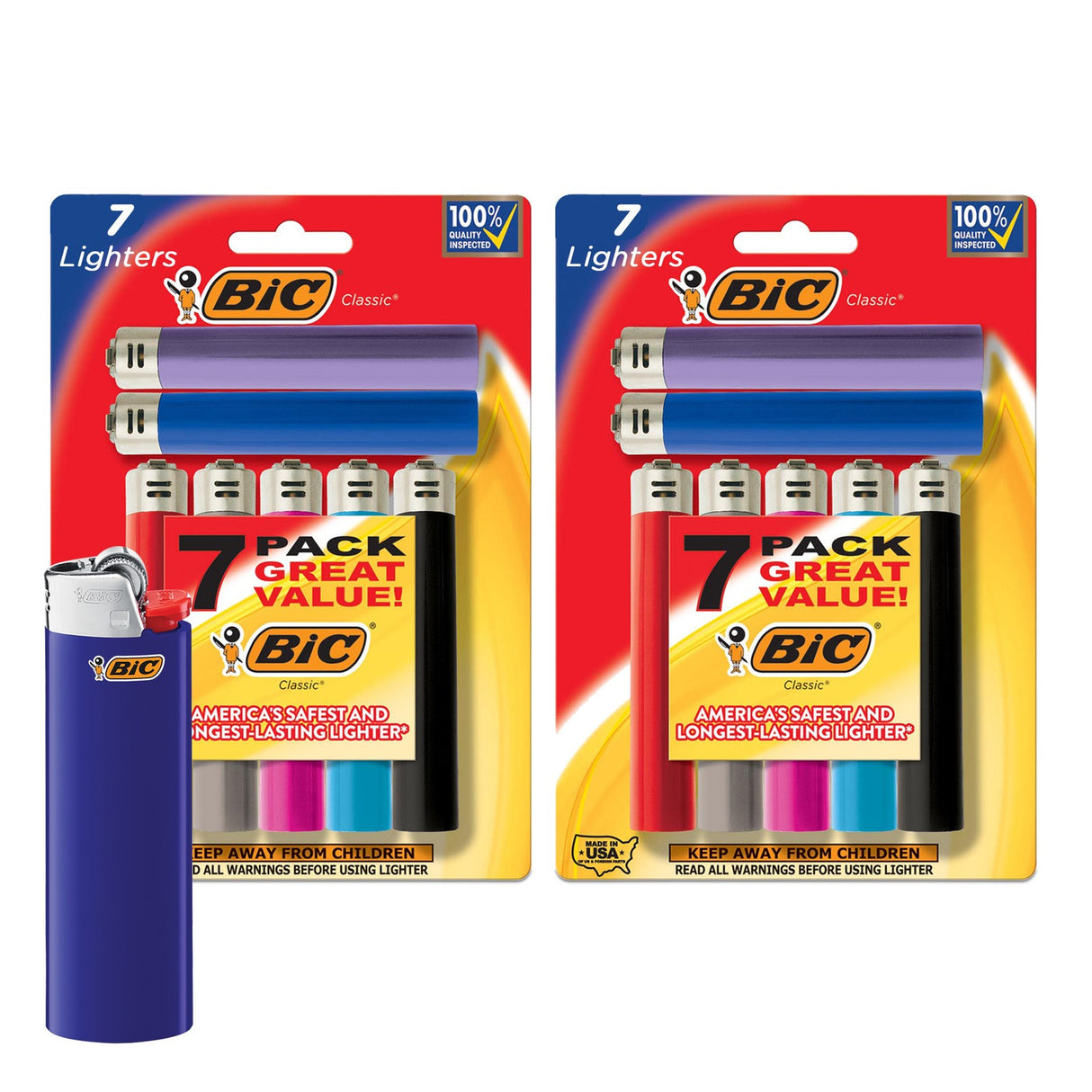BIC CLASSIC POCKET LIGHTERS – ASSORTED COLORS (14 PACK)
