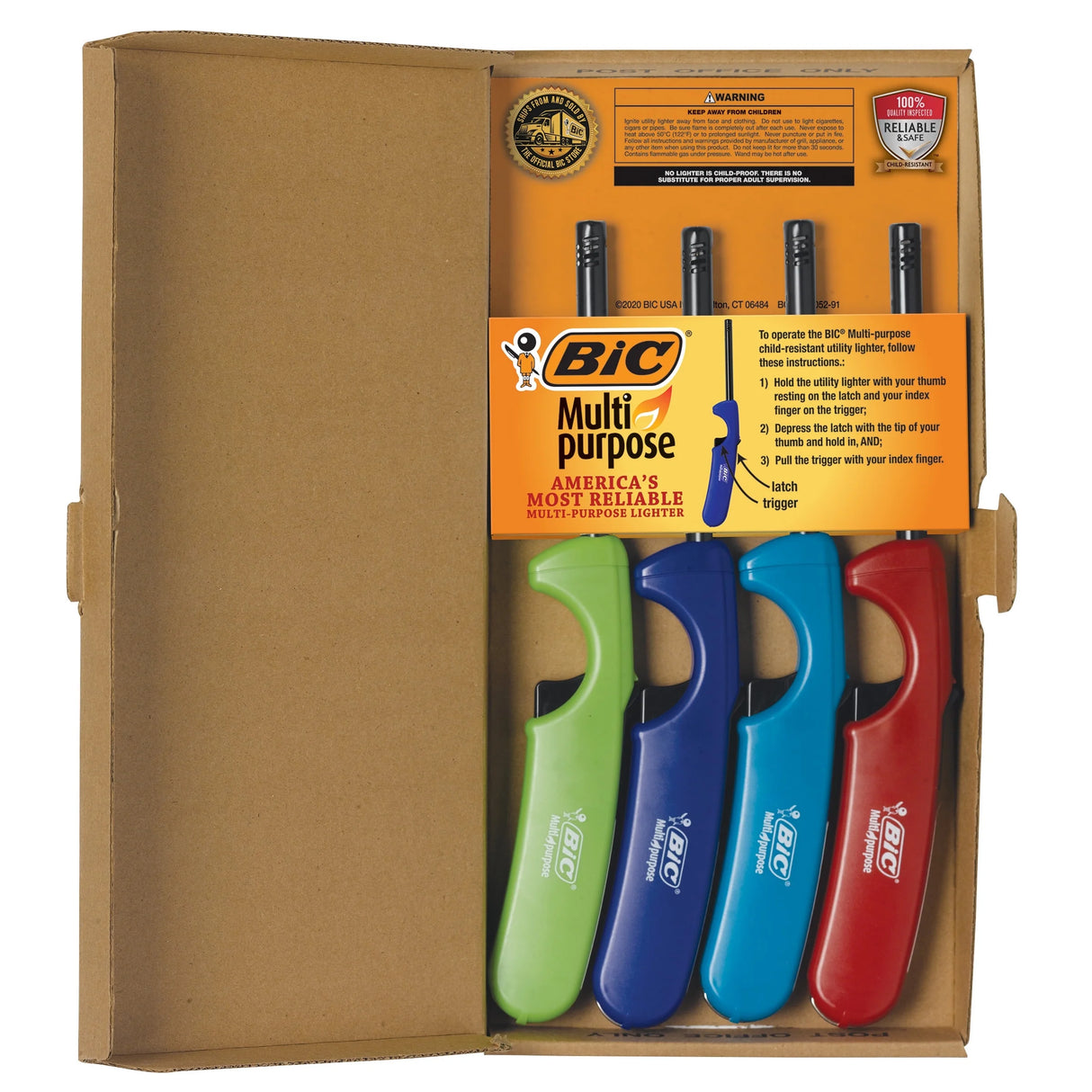 BIC MULTI-PURPOSE CLASSIC EDITION LIGHTER – ASSORTED COLORS (4 PACK)