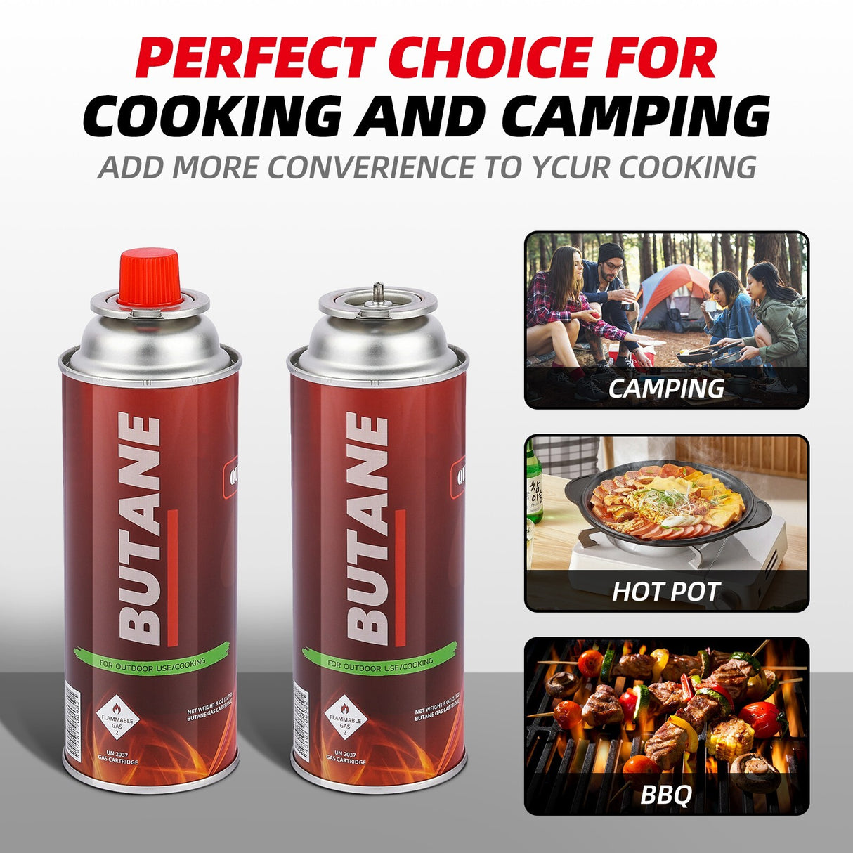 BUTANE FUEL CANISTERS FOR CAMPING STOVES – 28 PACK