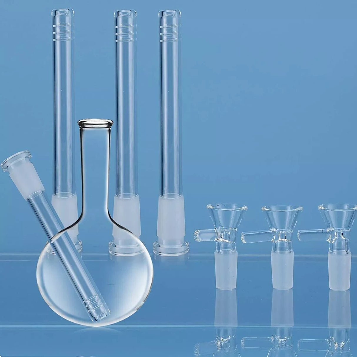 BONG DOWNSTEM (3.8 IN INSERT) WITH 14MM MALE ROUND BOWL 5 IN – 3 PACK