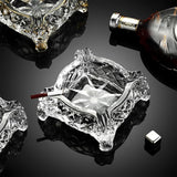 Ashtray 5 X 5 Inch, Large Glass Ashtray for Cigarettes & Cigars, Clear Crystal A