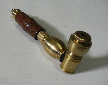 Metal Tobacco Chamber Smoking Pipe Genuine USA Brass Long Pipe Bowl
