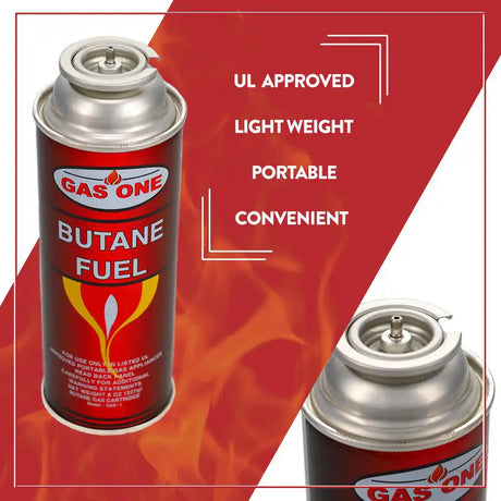8 OZ PORTABLE BUTANE FUEL CANISTER WITH SAFETY RELEASE DEVICE – 8 PACK