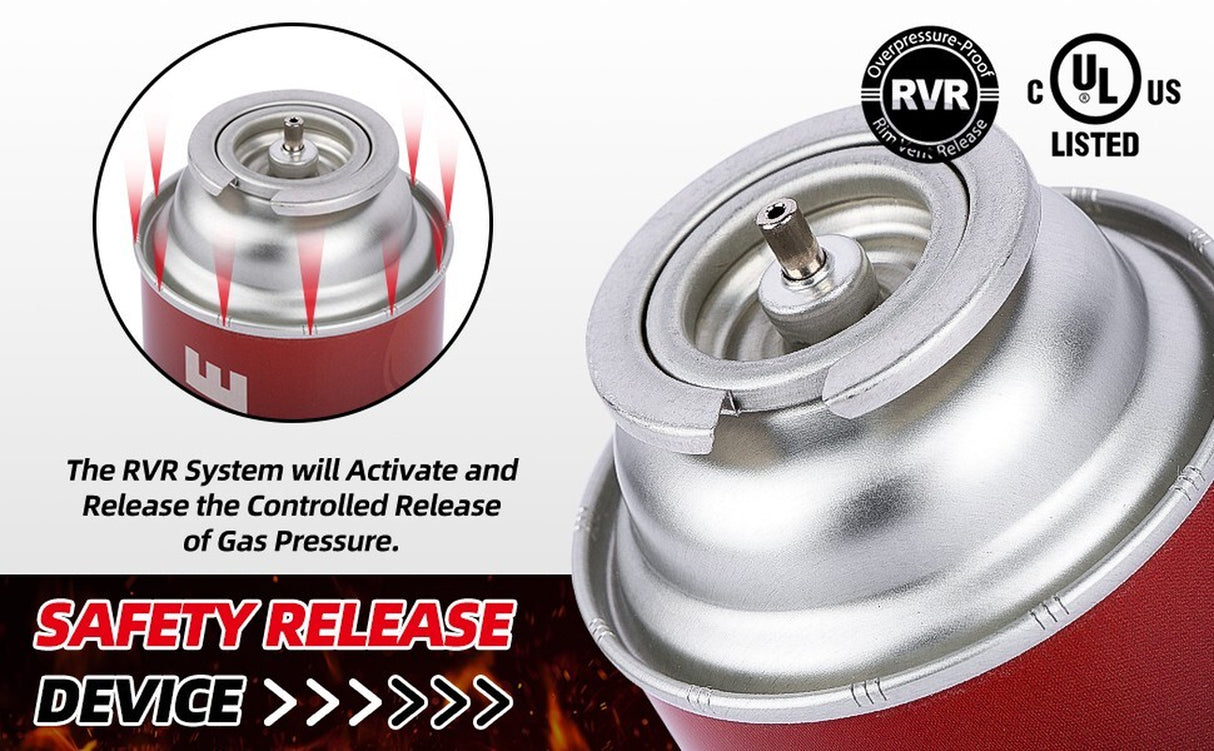 PORTABLE BUTANE FUEL CANISTER FOR CAMPING STOVES – 12 PACK