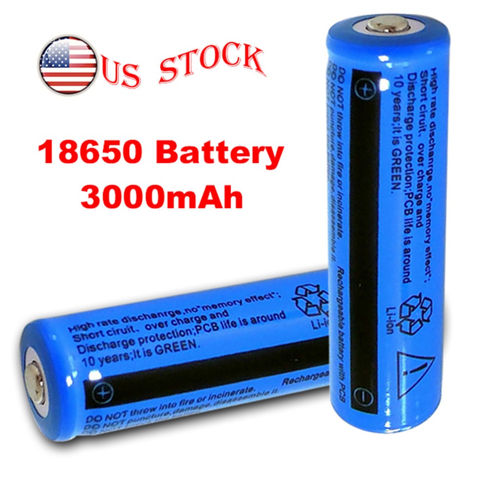 10-PACK 18650 3000MAH 3.7V LI-ION RECHARGEABLE BATTERIES