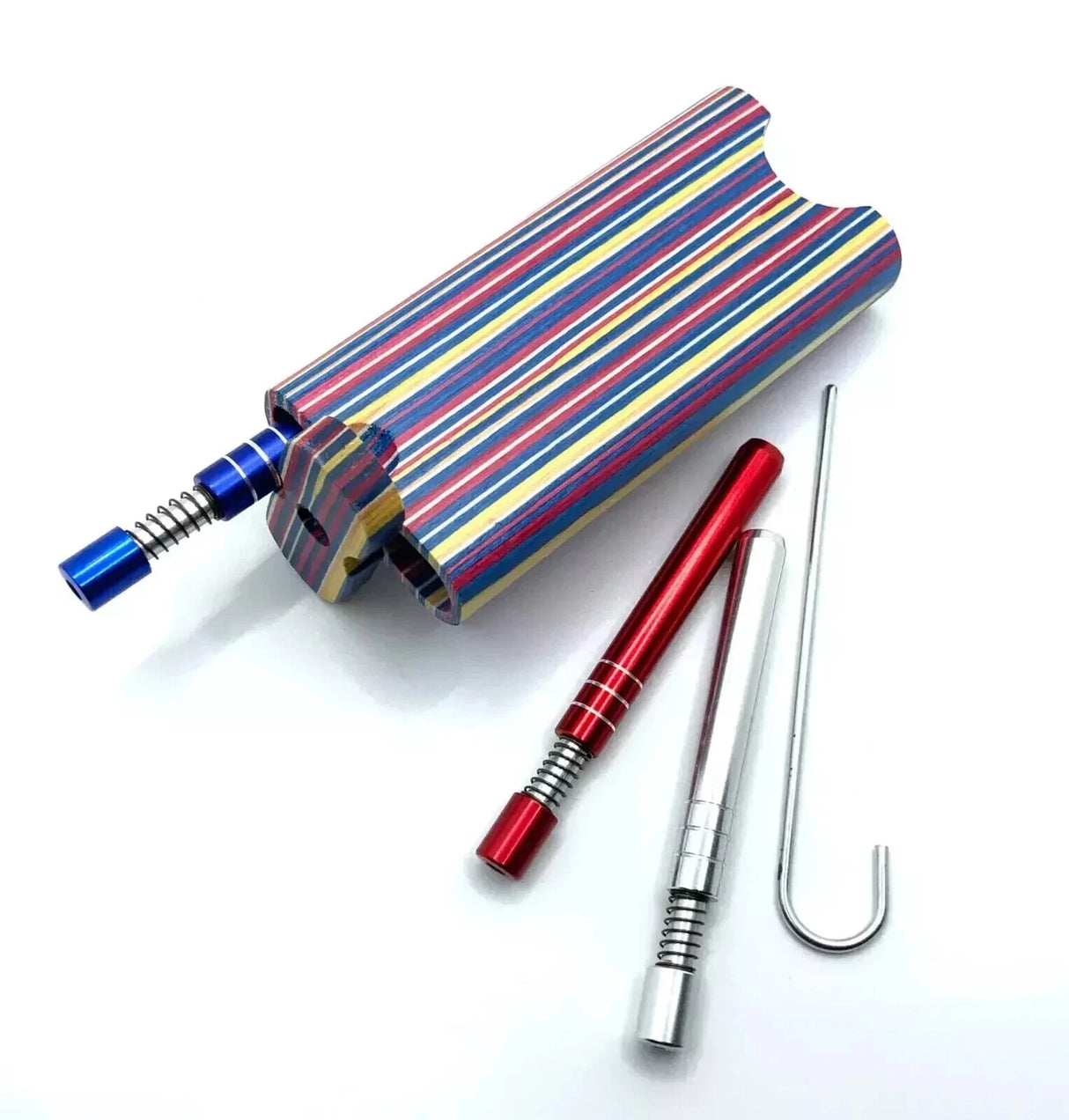 New Wooden Dugout Pipe Self Cleaning Metal Bat Poker Smoking Pipe One Hitter Kit