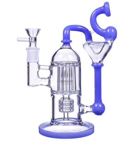 THICK 9” DUAL Perc BONG Glass Water Pipe COOL Hookah RECYCLER Bubbler BLUE *USA*