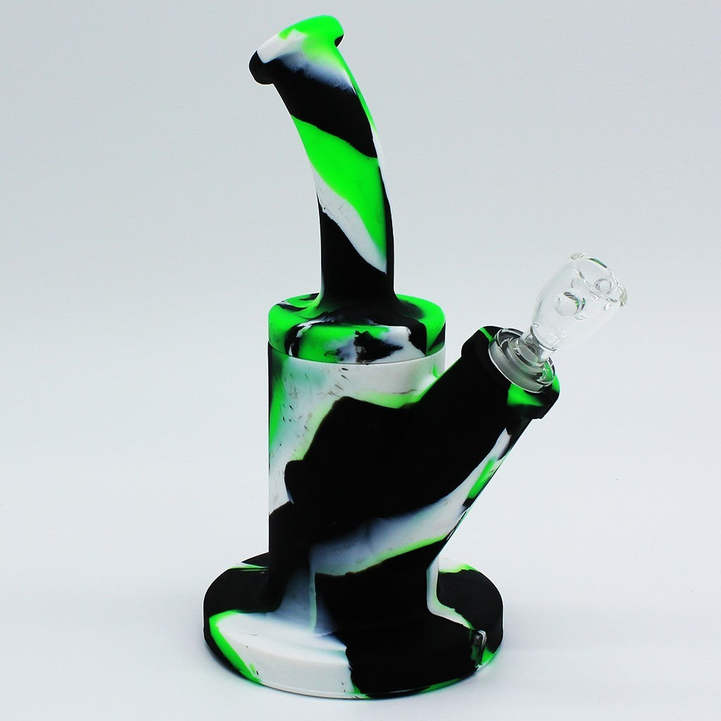 Silicone Rig Smoking Water Pipe Tobacco with 14Mm Glass Bowl