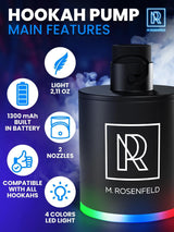 ELECTRIC HOOKAH AIR PUMP WITH 1300MAH RECHARGEABLE BATTERY & LED LIGHT