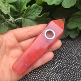 Natural Quartz Smoking Pipe Crystal Point Wand Stone Rock Obelisk Healing 1Pc