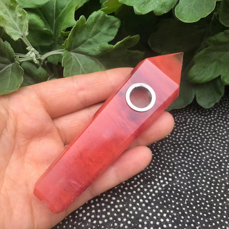 Natural Quartz Smoking Pipe Crystal Point Wand Stone Rock Obelisk Healing 1Pc