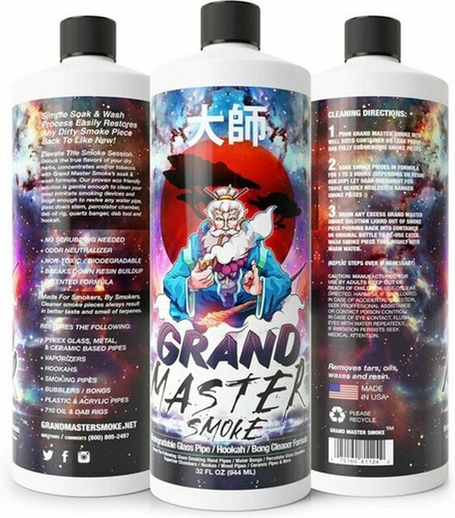 Grand Master Smoke Pipe and Bong Cleaner - 32Oz