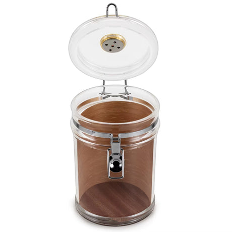 ACRYLIC CIGAR HUMIDOR JAR WITH HYGROMETER & HUMIDIFIER – HOLDS UP TO 18 CIGARS