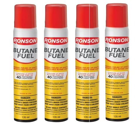 RONSON BUTANE LIGHTER FUEL REFILL – 135 ML (4 PACK)