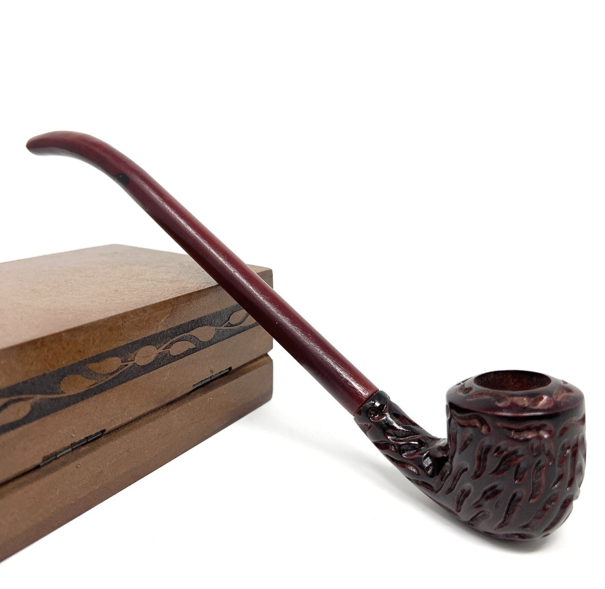 11 Inch Long Churchwarden Gandalf Hobbit Carved Pearwood Tobacco Pipe Bowl