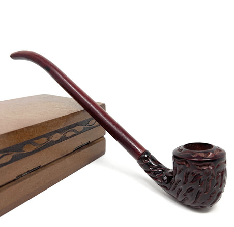11 Inch Long Churchwarden Gandalf Hobbit Carved Pearwood Tobacco Pipe Bowl