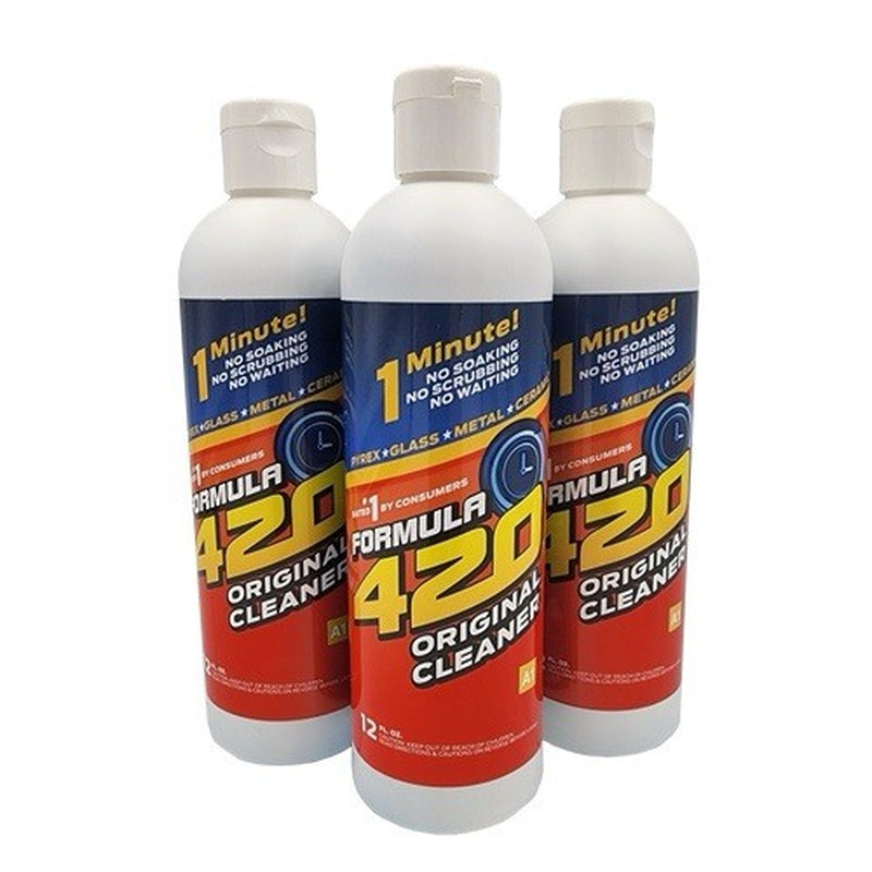 Glass Cleaner Ceramic Metal Bong Hookah Safe Cleaner 12 Oz Bottle 3 Pack