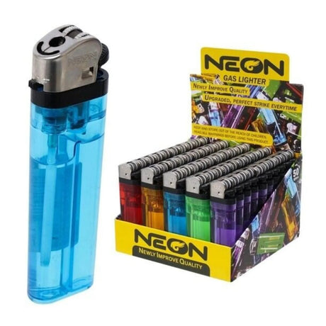 Neon Gas Disposable Lighters Perfect Strike Every Time Pack of 50