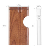 2Pc Wooden One Hitter Dugout with 3" Glass One Hitter Pipe Tobacco Smoking Pipes