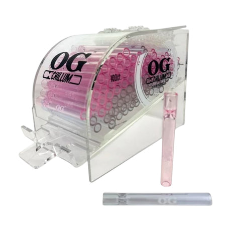 5 Pack (Pink) OG Chillum 4” One Hitters - USA Made Premium Glass Smoking Pipe