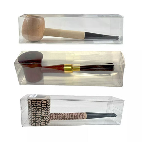 3 Durable Wooden Wood Smoking Pipe Tobacco Cigarettes Cigar Pipes Enchase Gift 3