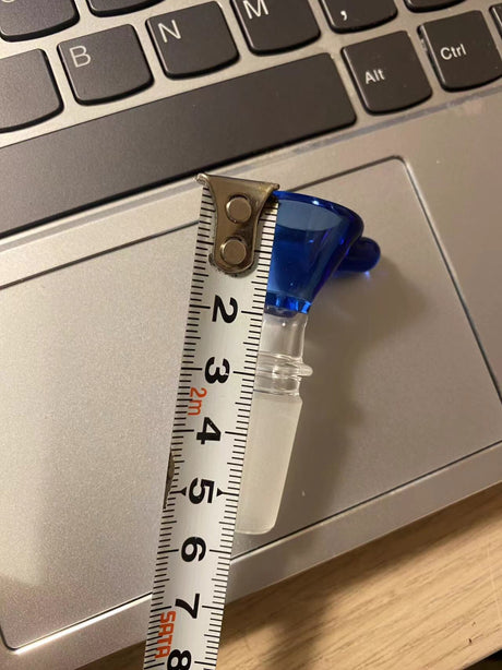 Glass Funnel Bowl Glass Slide Bowl with 6 Holes Honeycomb Screen 14Mm Male Blue