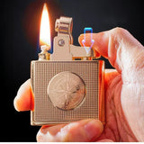 RETRO WINDPROOF BRASS CIGAR LIGHTER – LUXURY METAL SMOKING ACCESSORY