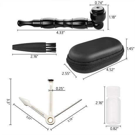 4.3" Metal Detachment Tobacco Smoking Pipe with Cap Lid Screens and Tools Screen