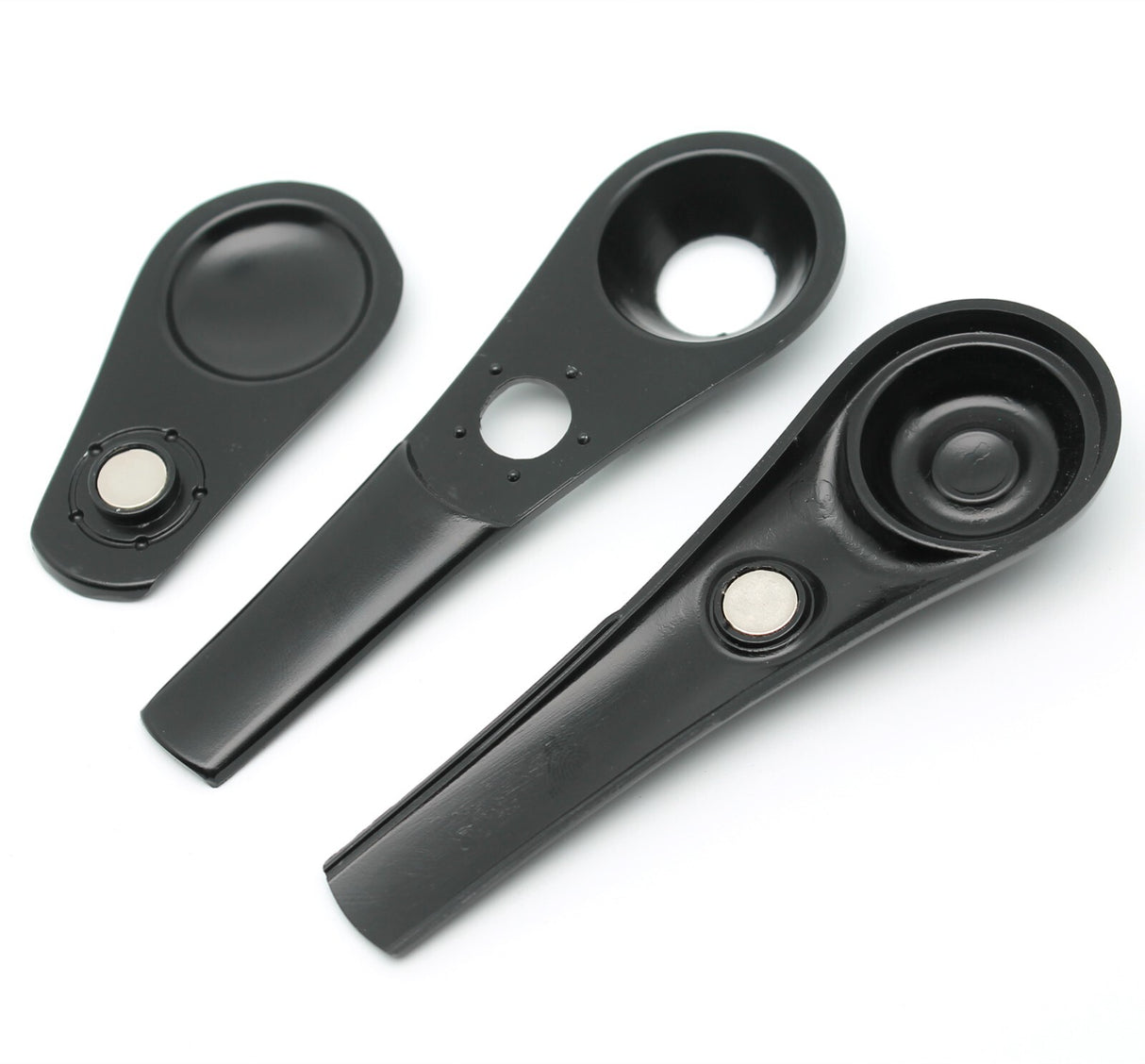 3.8" Metal Smoking Pipes Magnetic Lid Zinc Alloy Smoke Bowl Tobacco Black Pipe