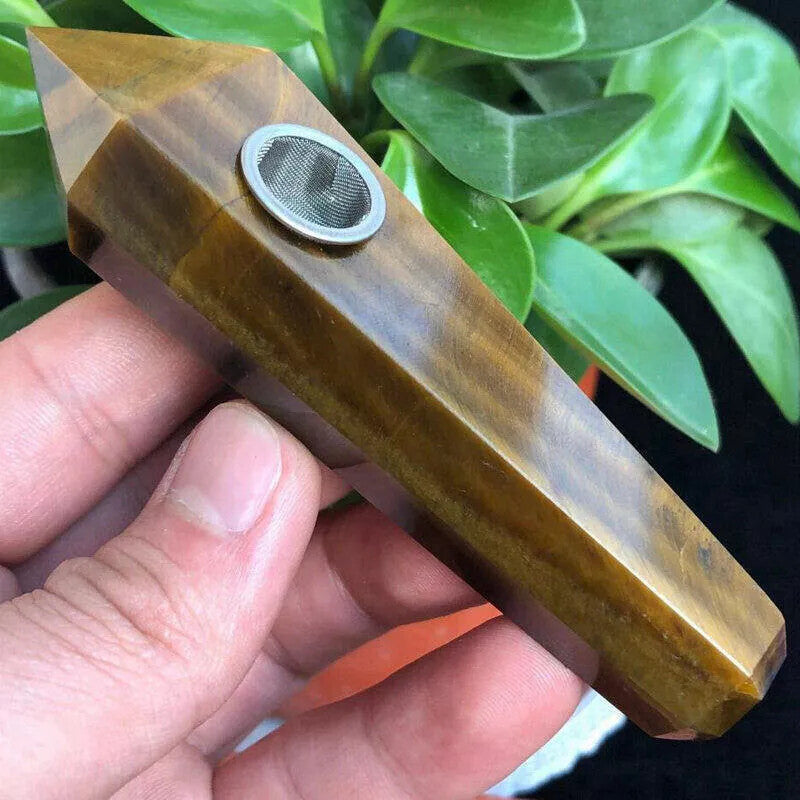 Natural Quartz Smoking Pipe Crystal Point Wand Stone Rock Obelisk Healing 1Pc