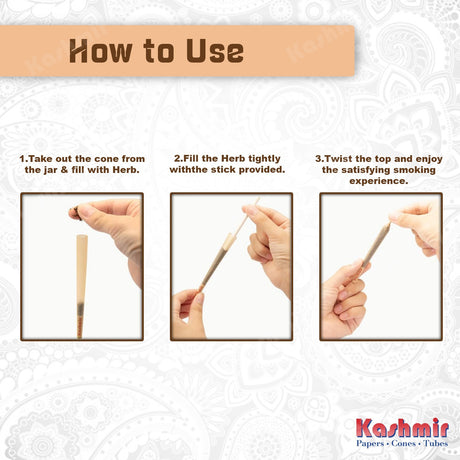 Kashmir Pre Rolled Cones King Size Blueberry Flavored Rolling Paper Cones 50 Ct