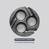 Three-Slot Retro Metal Easy-To-Clean Cigar Ashtray