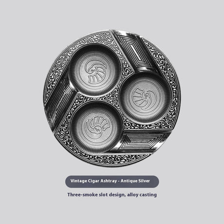 Three-Slot Retro Metal Easy-To-Clean Cigar Ashtray