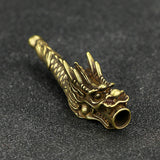 8Cm Retro Pure Copper Dragon Pipe Vintage Cigarette Holder Tobacco Stem Antique