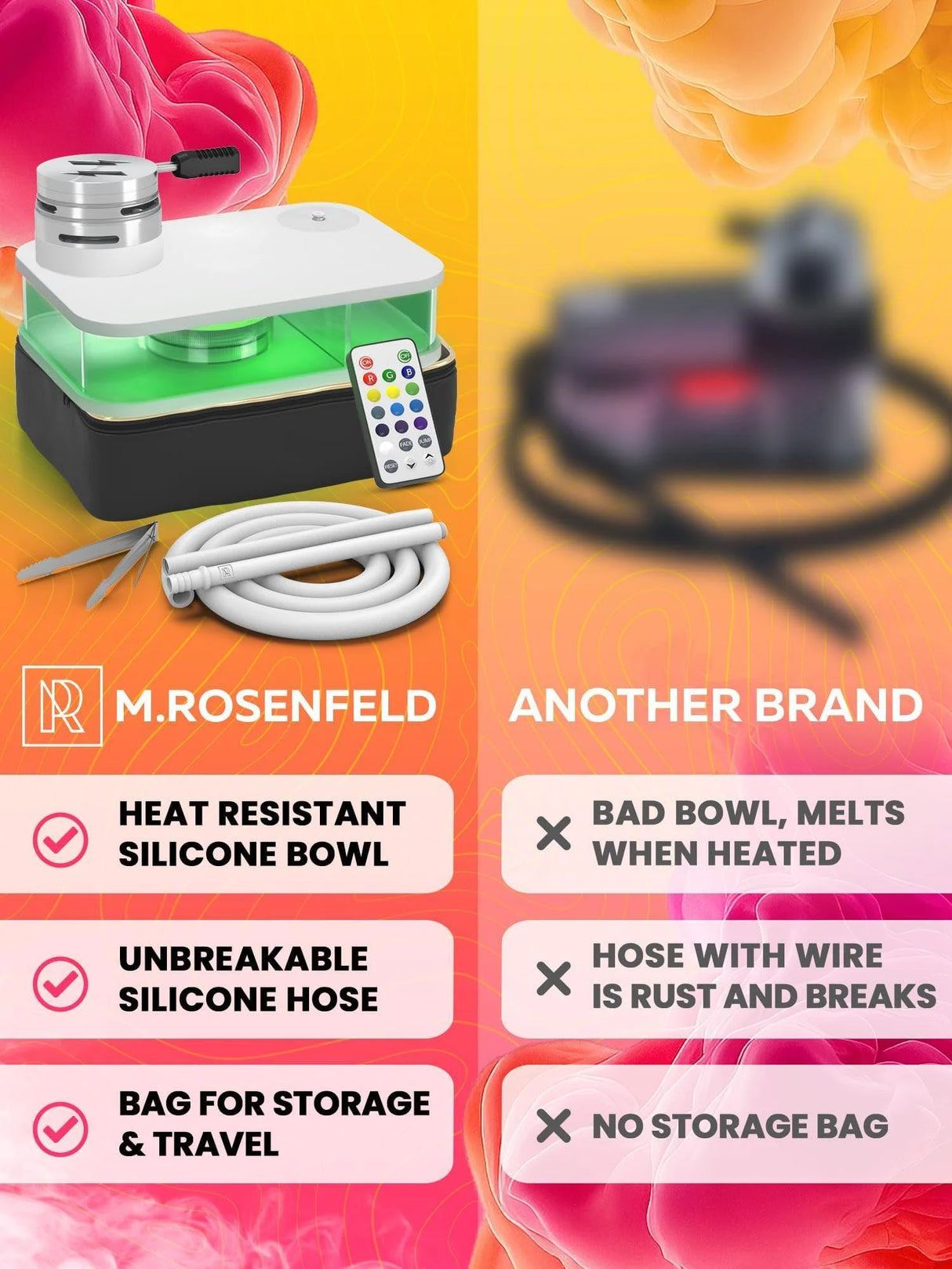 PORTABLE WHITE HOOKAH SET WITH EVERYTHING AND TRAVEL BAG SMALL HOOKAH SET