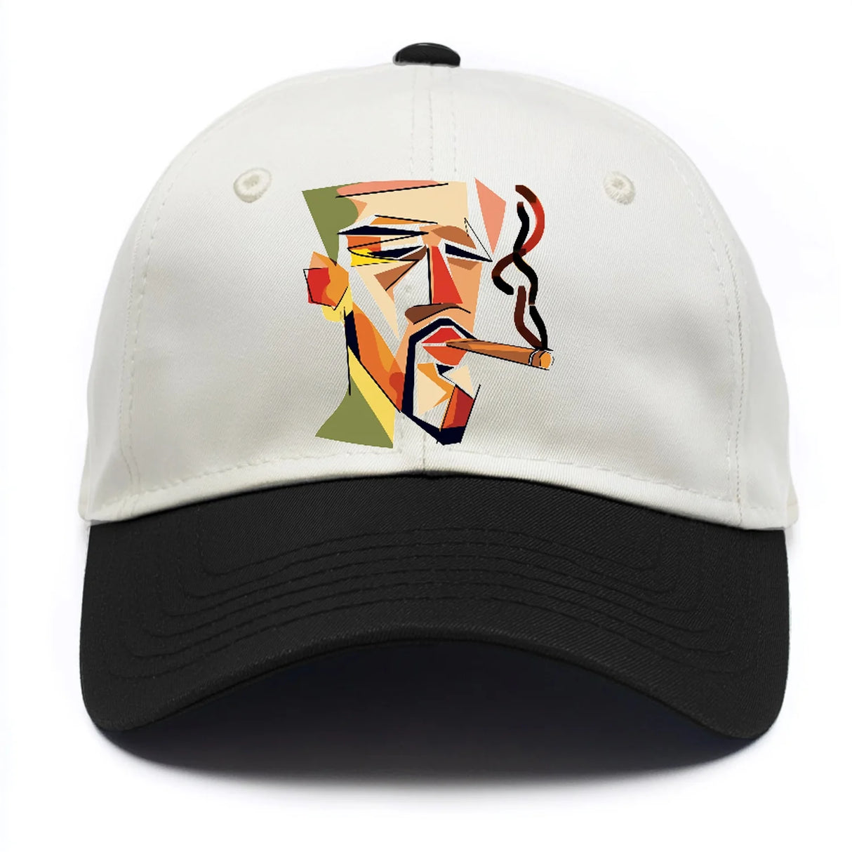 CIGAR COOL ABSTRACT SMOKER PORTRAIT TWO-TONE CAP