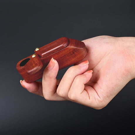 New Rotary Cover Wooden Smoking Pipe Portable Wood Pipe with Tobacco Storage Box