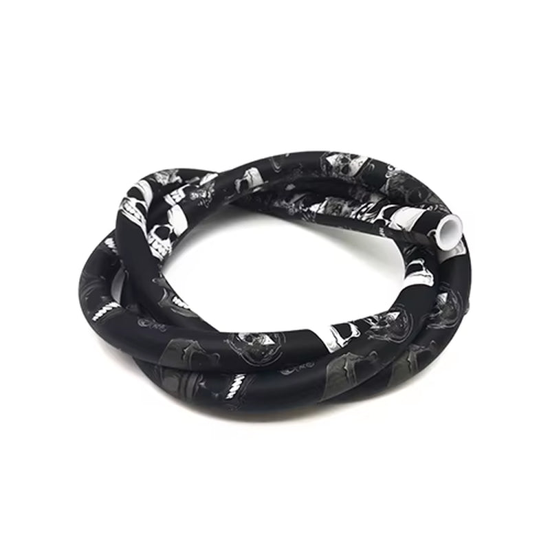 COLORFUL SILICONE HOOKAH HOSE CARBON FIBER SKULL DESIGN 12MM ID 17MM OD 1500MM