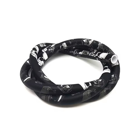 COLORFUL SILICONE HOOKAH HOSE CARBON FIBER SKULL DESIGN 12MM ID 17MM OD 1500MM