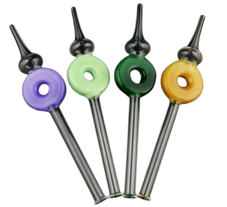 Pack of 2 – 8″ Clear Glass Hole Straw Collectible Accessories for Display