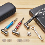 ( 3Pack ) 4.3" Long Metal Lay Flat Tobacco Smoking Hand Pipes with Caps Lids