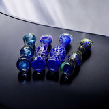 Blue Swirl Hand-Blown Glass Chillum Pipe – 3.5”–3.8” | Made in USA | 1 Piece